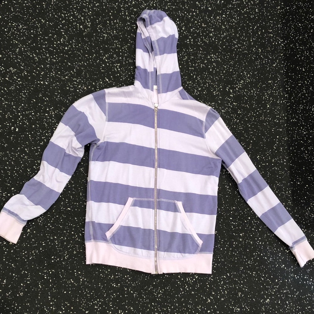 Purple striped hoodie
